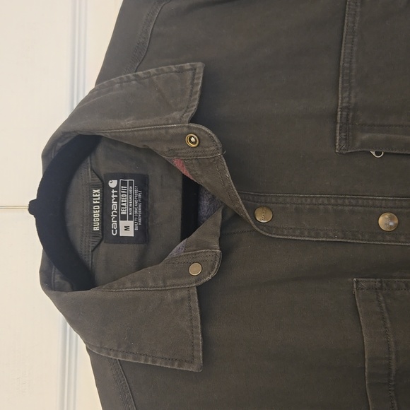 Carhartt Rugged Flex Relaxed Fit Shirt Jacket 102851 Fleece Lined M - Picture 12 of 16